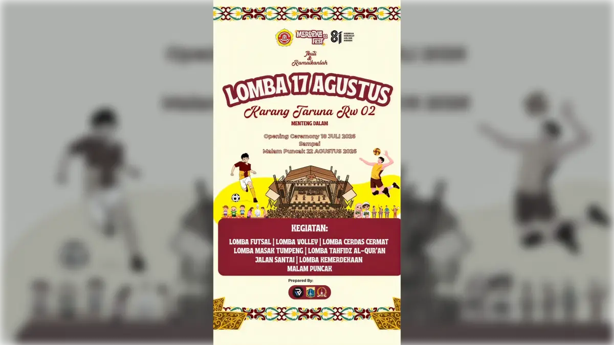 Foto pengumuman Semarak Kemerdekaan RW 02: Rangkaian Lomba 17 Agustus 2026